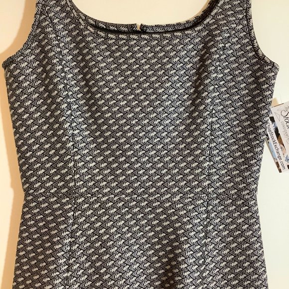 Theory designer gray & white stripe dot print dress size 0 - Picture 2 of 5